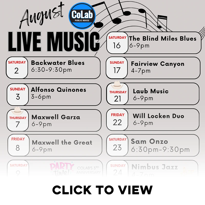 Colab Public House Live Music Calendar